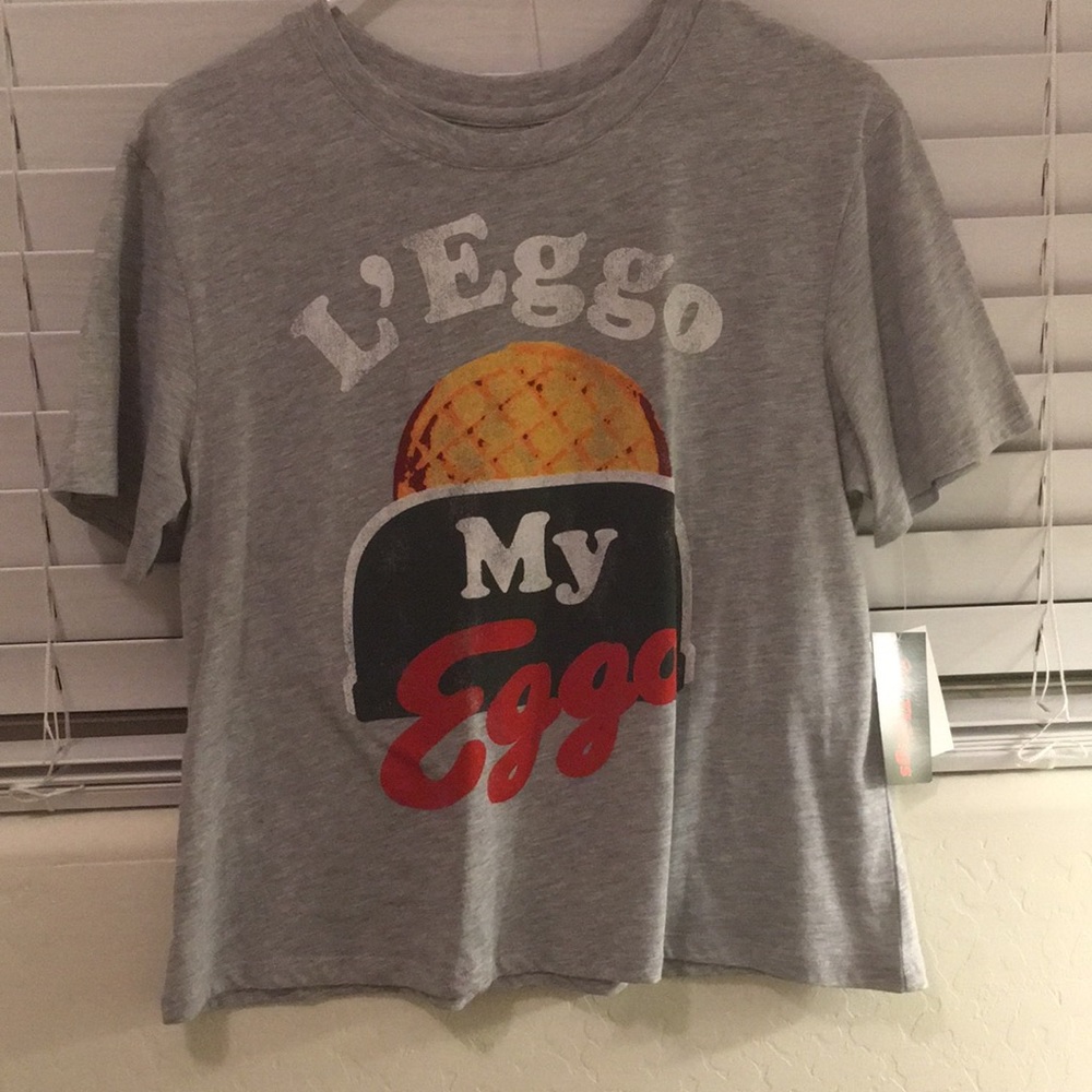 “L’eggo my Eggo™️” gray shirt. Never worn!